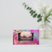 Elegant Modern, Lotus Glitter Colorful Marble Visitekaartje (Staand voorkant)