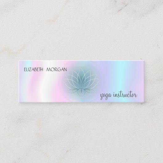 Elegant modern Lotus Holographic Mini Visitekaartje (Voorkant)