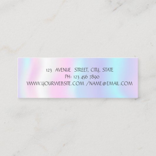 Elegant modern Lotus Holographic Mini Visitekaartje (Achterkant)