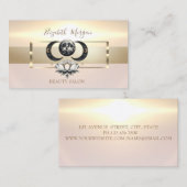 Elegant Modern Lotus Moon Goud Lijst Visitekaartje (Voorkant / Achterkant)