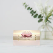 Elegant modern Lotus Shiny Gold Lijst Visitekaartje (Staand voorkant)