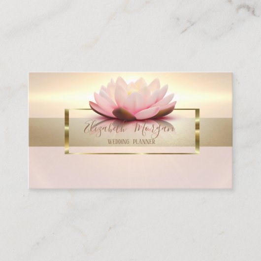 Elegant modern Lotus Shiny Gold Lijst Visitekaartje (Voorkant)
