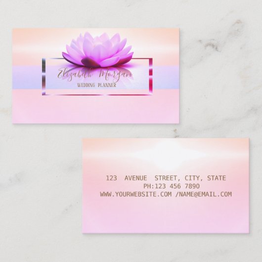 Elegant modern Lotus Shiny Gold Lijst Visitekaartje (Voorkant / Achterkant)