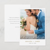 Elegant Modern Love and Bedankt Gold Photo Wedding (Voorkant / Achterkant)