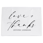 Elegant Modern Love and Bedankt Script Wedding Groot Cadeauzakje (Voorkant)