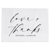 Elegant Modern Love and Bedankt Script Wedding Groot Cadeauzakje (Achterkant)