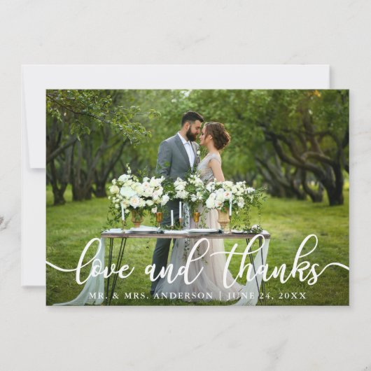 Elegant Modern Love and Bedankt | Weddenfoto (Voorkant)