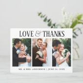 Elegant Modern Love and Bedankt Wedding 3 Foto (Staand voorkant)