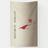 Elegant modern, luchtig, bloemen, hoge hiel spandoek (Verticaal)