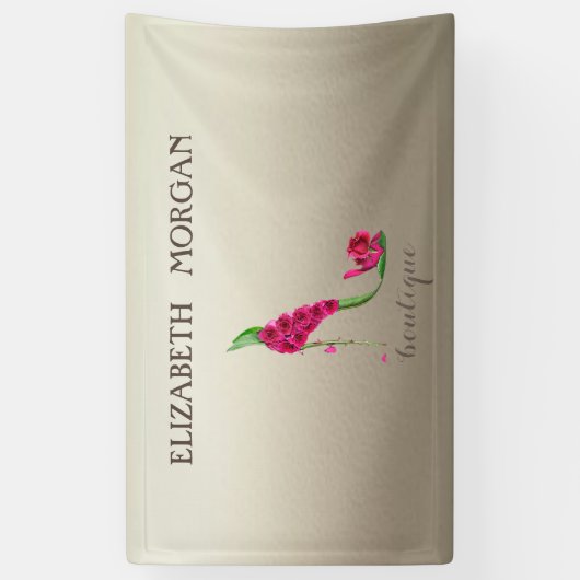 Elegant modern, luchtig, bloemen, hoge hiel spandoek (Verticaal)
