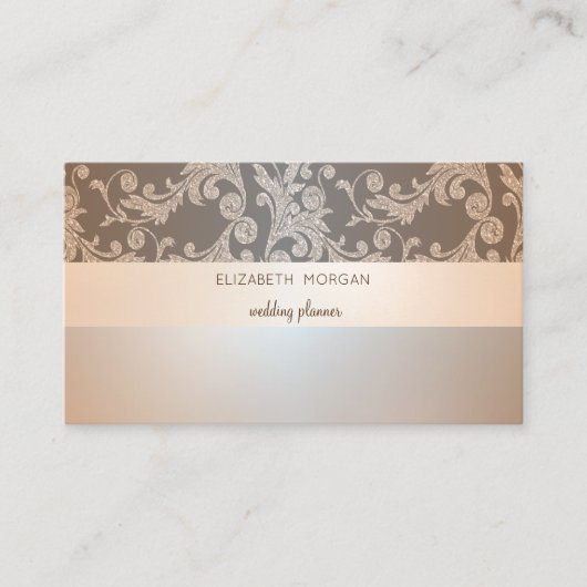 Elegant Modern Luminous, Glitter Swirls Visitekaartje (Voorkant)