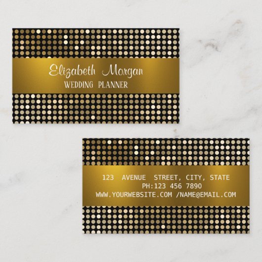 Elegant modern luxe glitter , Gold Stripe Business Visitekaartje (Voorkant / Achterkant)