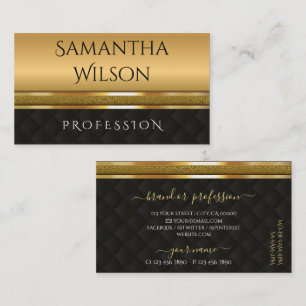 Elegant modern luxe glitter, gouden streep visitekaartje