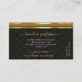 Elegant modern luxe glitter, gouden streep visitekaartje (Achterkant)