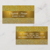 Elegant modern luxe glitter, gouden streep visitekaartje (Voorkant / Achterkant)