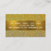 Elegant modern luxe glitter, gouden streep visitekaartje (Achterkant)