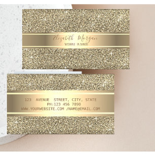 Elegant modern luxe glitter, gouden streep visitekaartje
