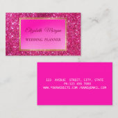 Elegant modern luxe glitter, roze Stripe Visitekaartje (Voorkant / Achterkant)