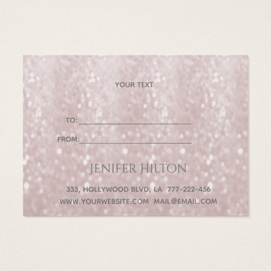 Elegant modern luxe glittery bokeh visitekaartje (Achterkant)