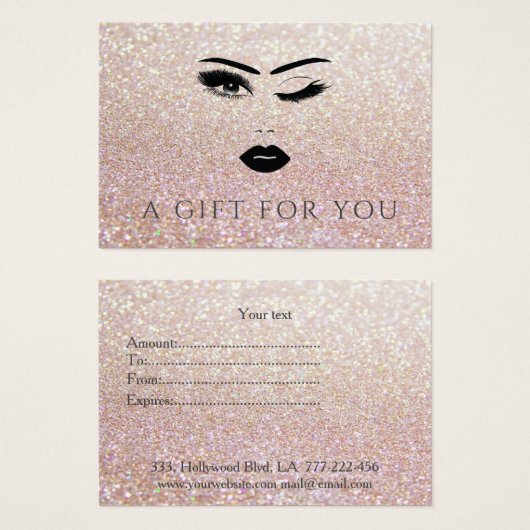 Elegant modern luxe meisje visitekaartje (Voorkant /achterkant)