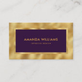 Elegant Modern Luxe Paarse en Faux Gold Foil Visitekaartje (Voorkant)