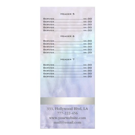 Elegant modern luxe parelholografische kaart (Achterkant)