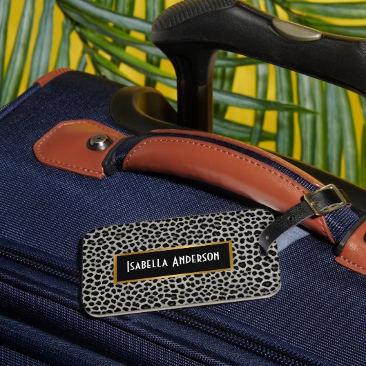 Elegant modern luxe wit luipaard Collectie Bagagelabel (Voorkant Insitu 3)