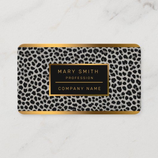 Elegant modern luxe wit luipaard Collectie Visitekaartje (Voorkant)