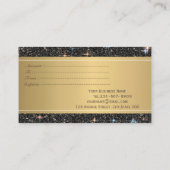 Elegant Modern Luxe Zwart Glitter, Confetti Kortingskaartje (Achterkant)