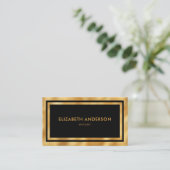 Elegant Modern Luxury Black en Gold Notary Visitekaartje (Staand voorkant)