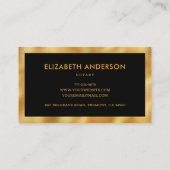 Elegant Modern Luxury Black en Gold Notary Visitekaartje (Achterkant)