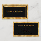 Elegant Modern Luxury Black en Gold Notary Visitekaartje (Voorkant / Achterkant)