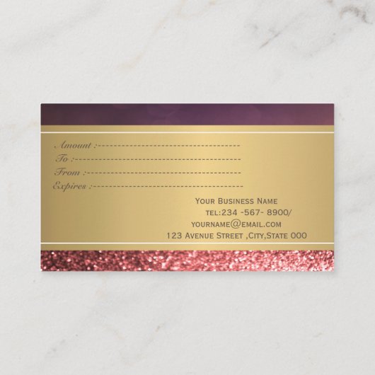 Elegant Modern Luxury Glitter Bokeh Gold Confetti Kortingskaartje (Achterkant)