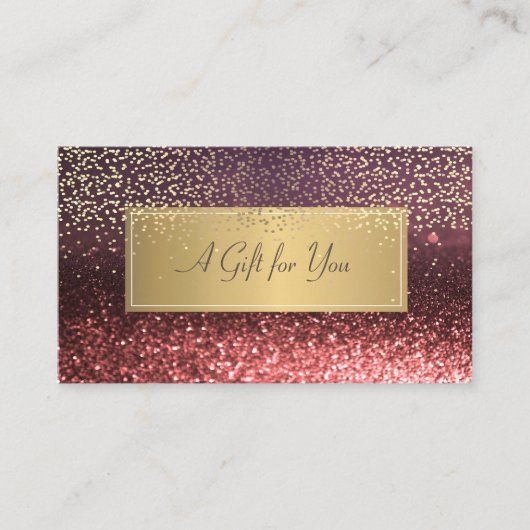 Elegant Modern Luxury Glitter Bokeh Gold Confetti Kortingskaartje (Voorkant)