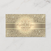 Elegant Modern Luxury Glitter, Gold Stripe, Lotus Visitekaartje (Voorkant)