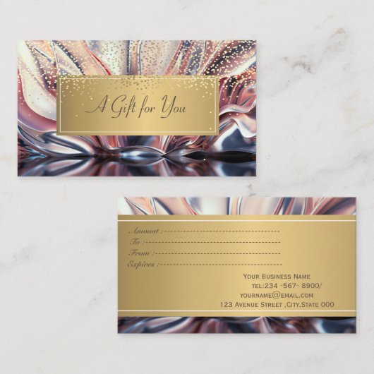 Elegant Modern Luxury Gold Confetti Abstract Kortingskaartje (Voorkant / Achterkant)