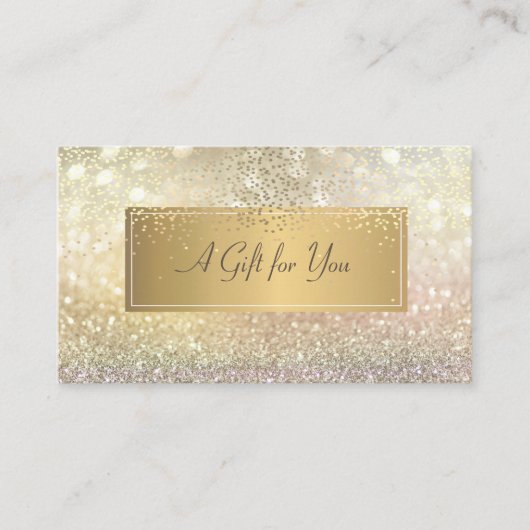 Elegant Modern Luxury Gold Glitter Bokeh Confetti Kortingskaartje (Voorkant)