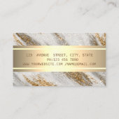 Elegant modern Luxury Gold Glitter, Gold Stripe Visitekaartje (Achterkant)