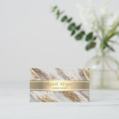 Elegant modern Luxury Gold Glitter, Gold Stripe Visitekaartje (Staand voorkant)