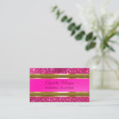 Elegant modern Luxury Gold Glitter, roze Stripe Visitekaartje (Staand voorkant)