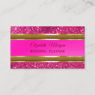 Elegant modern Luxury Gold Glitter, roze Stripe Visitekaartje