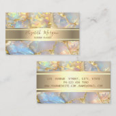 Elegant Modern Luxury Gold Stripe Opal Stone Visitekaartje (Voorkant / Achterkant)