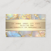 Elegant Modern Luxury Gold Stripe Opal Stone Visitekaartje (Achterkant)