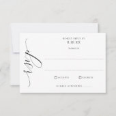 Elegant modern Luxury Script Wedding RSVP Kaartje (Voorkant)