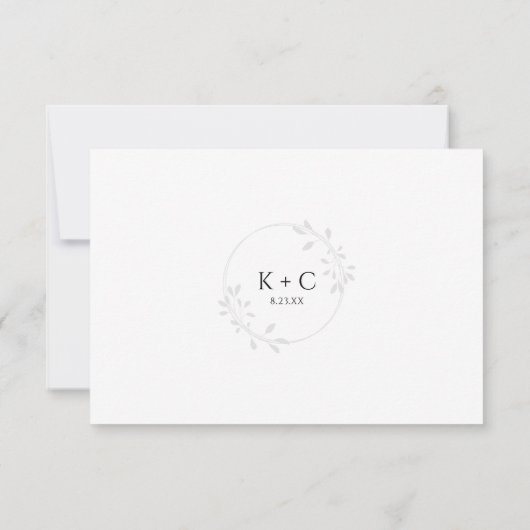 Elegant modern Luxury Script Wedding RSVP Kaartje (Achterkant)