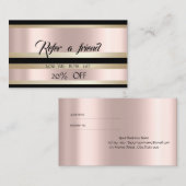 Elegant modern Luxury Striped Roos Gold Aanbevelingskaartje (Voorkant / Achterkant)