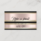 Elegant modern Luxury Striped Roos Gold Aanbevelingskaartje (Voorkant)