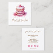 Elegant Modern Macaron Bakery Square Visitekaartje (Voorkant / Achterkant)