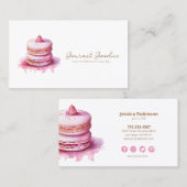 Elegant Modern Macaron Bakery Visitekaartje (Voorkant / Achterkant)