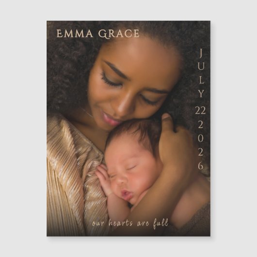 Elegant Modern Magnetic Birth Announcement (Voorkant)